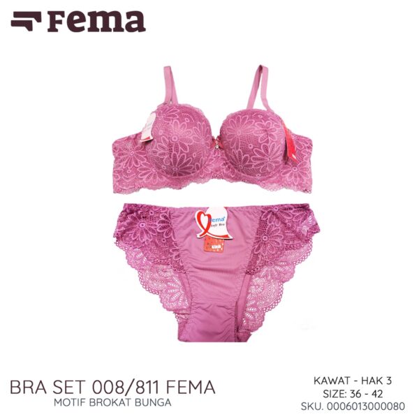 FEMA Official Shop Ecer 1 Pcs BH Bra Set Premium 008/811 Renda Brokat - Image 5
