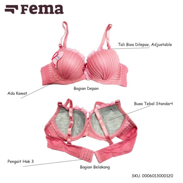 FEMA Official Shop Ecer 1 Pcs BH Bra Set 012/2033 / BRA 830H Rajut Salur - Image 4
