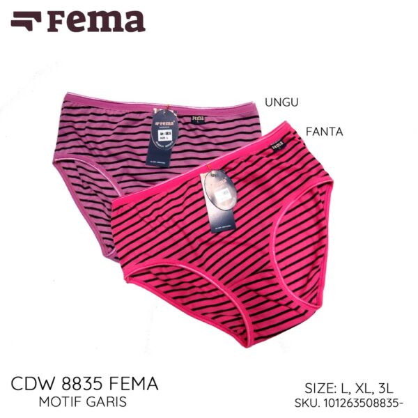 FEMA Official Shop ECER 1 pcs Celana Dalam Wanita 8835 Garis - Image 3