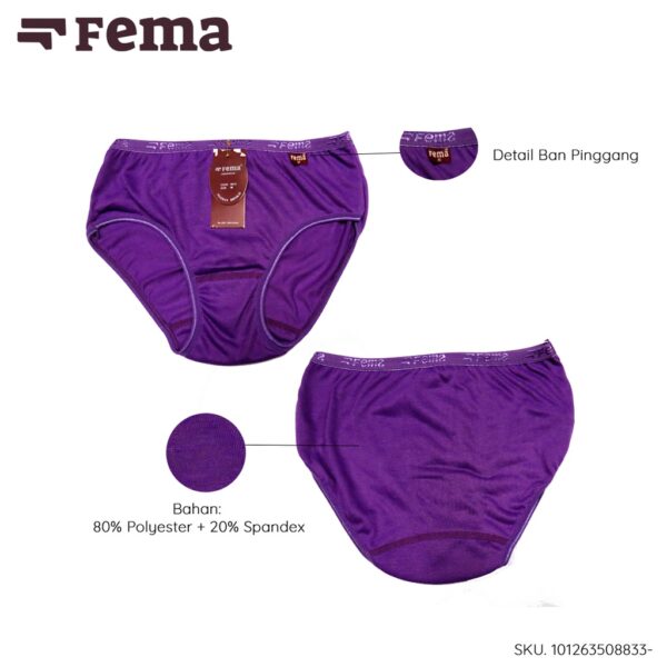 FEMA Official Shop ECER 1 pcs Celana Dalam Wanita 8833 Polos - Gambar 4