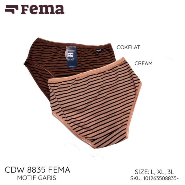 FEMA Official Shop ECER 1 pcs Celana Dalam Wanita 8835 Garis - Image 4