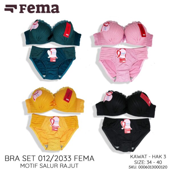 FEMA Official Shop Ecer 1 Pcs BH Bra Set 012/2033 / BRA 830H Rajut Salur - Image 2