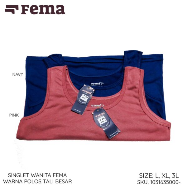 FEMA Official Shop Ecer 1 Pcs Singlet Wanita Tanktop Tali Kecil Besar Warna Polos - Gambar 5