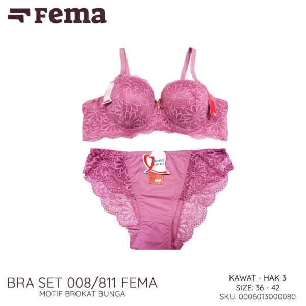 FEMA Official Shop Ecer 1 pcs BH Bra/ BRA SET 811 Premium Motif Brokat Bunga - Image 2