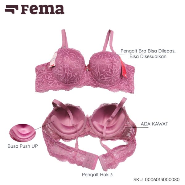FEMA Official Shop Ecer 1 Pcs BH Bra Set Premium 008/811 Renda Brokat - Image 2