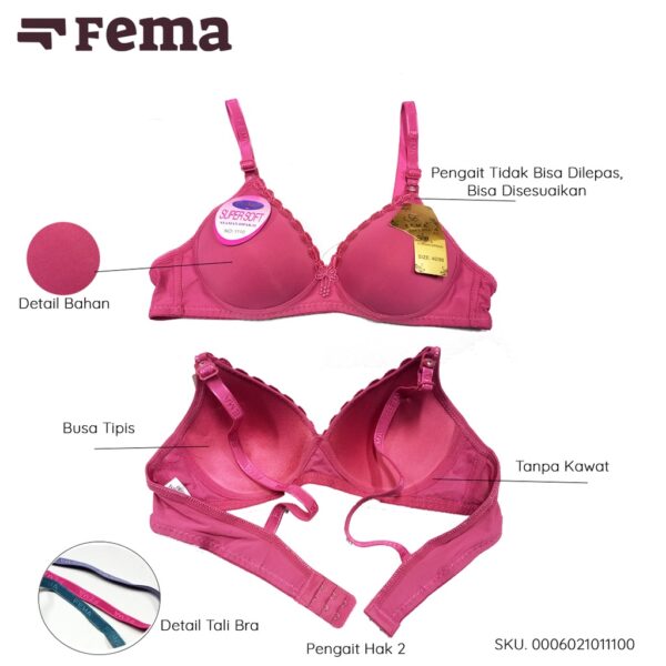 FEMA Official Shop Ecer 1 pcs Bh Bra 1110 Polos Renda Atas - Image 2