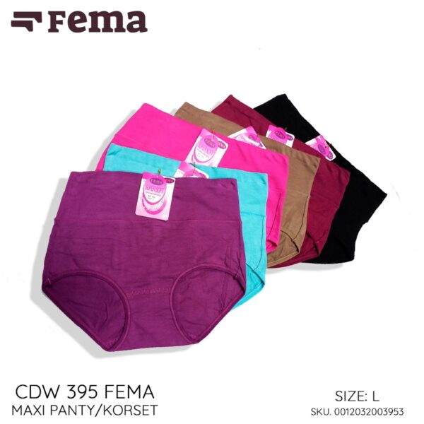 FEMA Official Shop Ecer 1pcs Celana Dalam Wanita 395 Polos Maxi Panty High Waist - Image 4