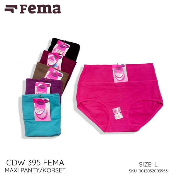 FEMA Official Shop Ecer 1pcs Celana Dalam Wanita 395 Polos Maxi Panty High Waist - Image 2