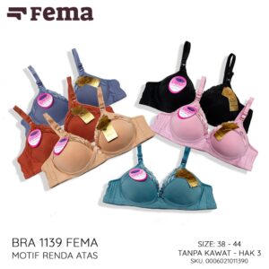 FEMA Official Shop GROSIR ISI 6 PCS Bh Bra 1139 Polos Renda Atas