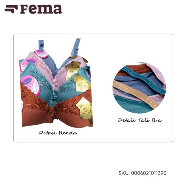 FEMA Official Shop GROSIR ISI 6 PCS Bh Bra 1139 Polos Renda Atas - Image 2