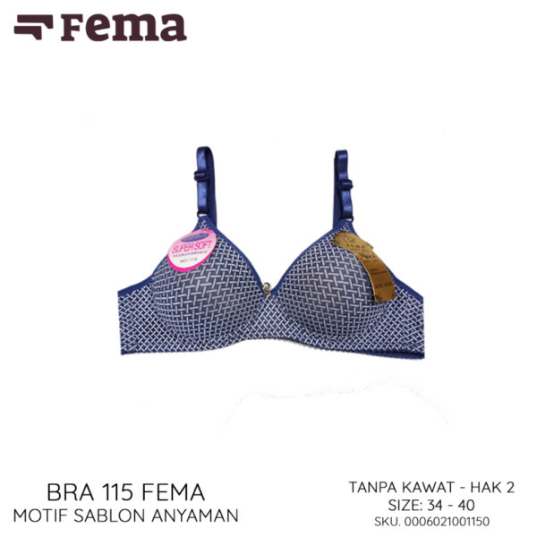 FEMA Official Shop Ecer 1 pcs BH Bra 115 Motif Sablon Anyaman - Image 5