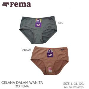 FEMA Official Shop ECER 1 pcs Celana Dalam Wanita Katun Premium 313 Polos