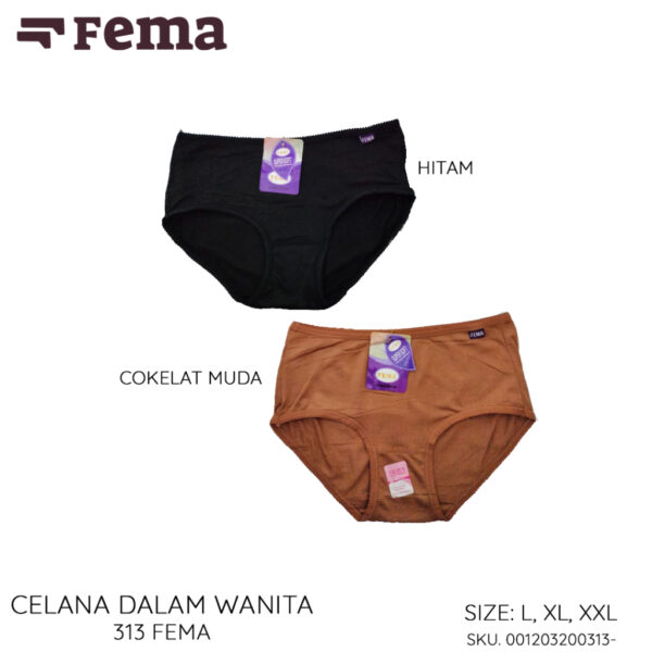 FEMA Official Shop ECER 1 pcs Celana Dalam Wanita Katun Premium 313 Polos - Image 2
