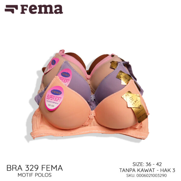 FEMA Official Shop Ecer 1 pcs Bh Bra  329 Motif Polos Tanpa Kawat - Image 3