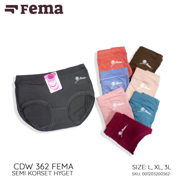 FEMA Official Shop ECER 1 pcs Celana Dalam Wanita 362 Hyget Highwaist Korset Polos - Image 3