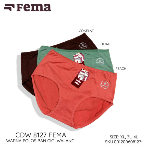 FEMA Official Shop GROSIR Isi 12pcs Celana Dalam Wanita 8127 Polos - Image 2