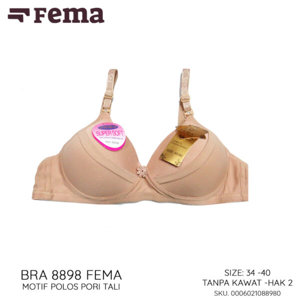 FEMA Official Shop Ecer 1 pcs Bh Bra 8898 Polos Pori Tali - Gambar 5