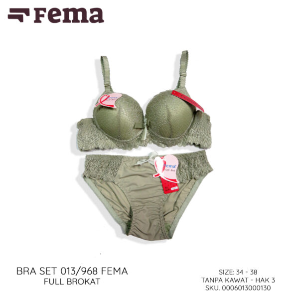 FEMA Official Shop Ecer 1 Pcs BH Bra Set 013/968 Brokat Tanpa Kawat - Image 5