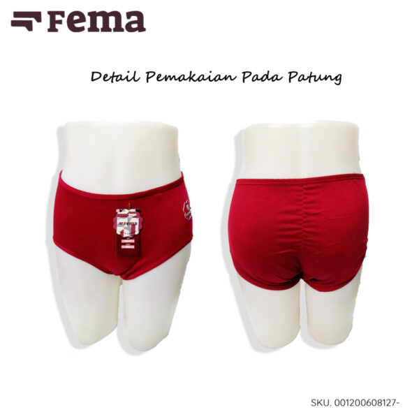 FEMA Official Shop Ecer 1pcs Celana Dalam Wanita 8127 Polos - Image 5