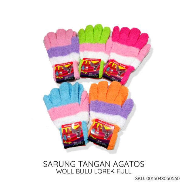 FEMA Official Shop ECER 1 Pcs Sarung Tangan Wanita Agatos Warna Warni Lorek Bulu Wool - Image 5