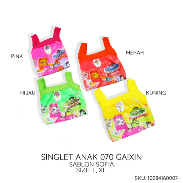 FEMA Official Shop ECER Singlet Anak Kaos Dalam Daleman Perempuan Sablon Kartun - Image 3