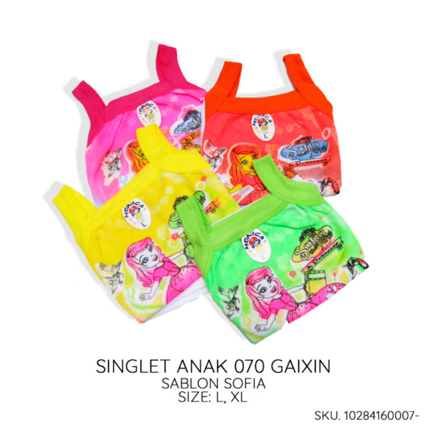 FEMA Official Shop ECER Singlet Anak Kaos Dalam Daleman Perempuan Sablon Kartun - Image 2