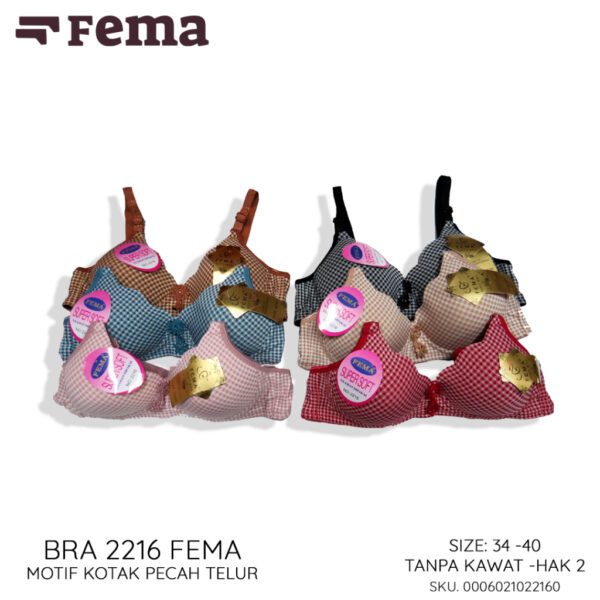 FEMA Official Shop Ecer 1 pcs Bh Bra 3688 Kotak Tanpa Kawat Pecah Telur - Image 3