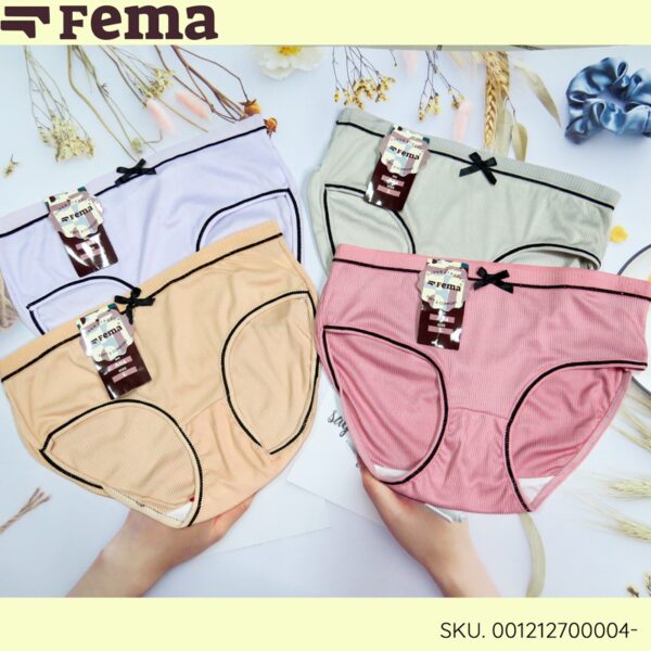 FEMA Official Shop ECER 1 pcs Celana Dalam Wanita A04 Salur PIta Tengah - Image 5