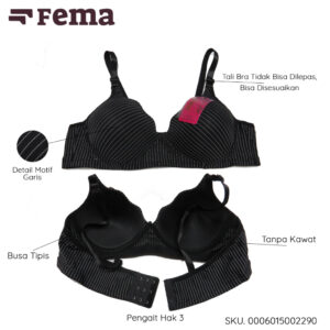 ECER 1 Pcs Bra 229 Eloise Garis Lorek Pecah Telur Tanpa Kawat