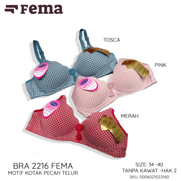 FEMA Official Shop Ecer 1 pcs Bh Bra 3688 Kotak Tanpa Kawat Pecah Telur - Image 2