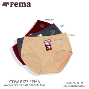 FEMA Official Shop GROSIR Isi 12pcs Celana Dalam Wanita 8127 Polos