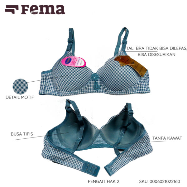 FEMA Official Shop Ecer 1 pcs Bh Bra 3688 Kotak Tanpa Kawat Pecah Telur - Image 5