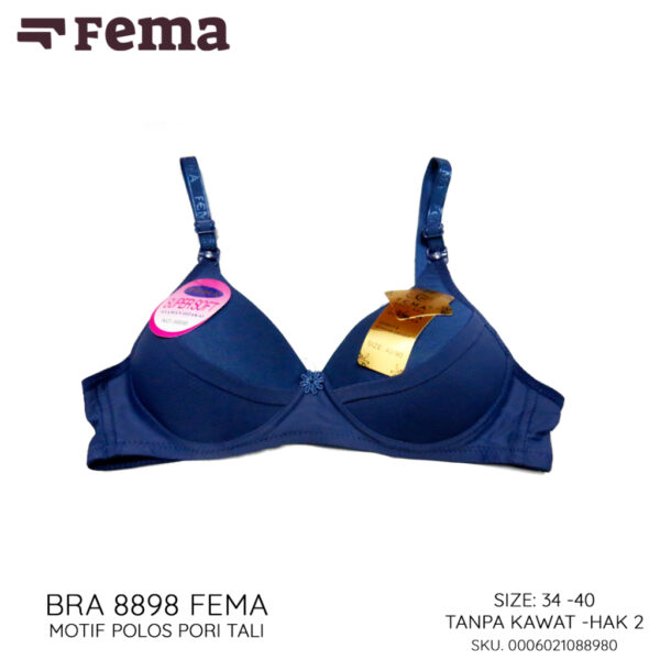 FEMA Official Shop Ecer 1 pcs Bh Bra 8898 Polos Pori Tali - Gambar 4