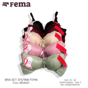 FEMA Official Shop Ecer 1 Pcs BH Bra Set 013/968 Brokat Tanpa Kawat