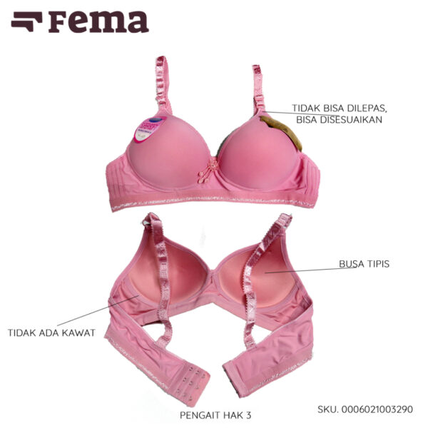 FEMA Official Shop Ecer 1 pcs Bh Bra  329 Motif Polos Tanpa Kawat - Image 5