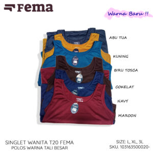 FEMA Official Shop Ecer 1 Pcs Singlet Wanita Tanktop Tali Kecil Besar Warna Polos