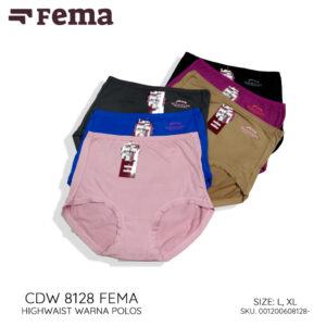 FEMA Official Shop GROSIR Isi 12pcs Celana Dalam Wanita 8128 Polos HIGHWAIST