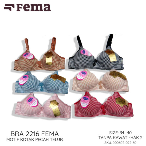 FEMA Official Shop Ecer 1 pcs Bh Bra 3688 Kotak Tanpa Kawat Pecah Telur - Image 4