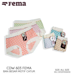 FEMA Official Shop ECER 1Pcs Celana Dalam Wanita Seamless 603 Motif Kotak Catur Korea