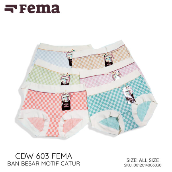 FEMA Official Shop ECER 1Pcs Celana Dalam Wanita Seamless 603 Motif Kotak Catur Korea - Image 2