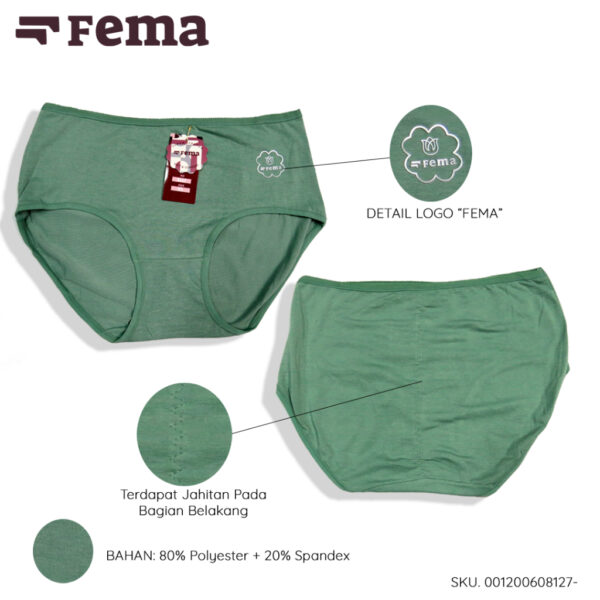 FEMA Official Shop GROSIR Isi 12pcs Celana Dalam Wanita 8127 Polos - Image 3