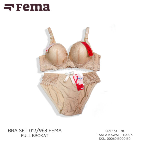 FEMA Official Shop Ecer 1 Pcs BH Bra Set 013/968 Brokat Tanpa Kawat - Image 4