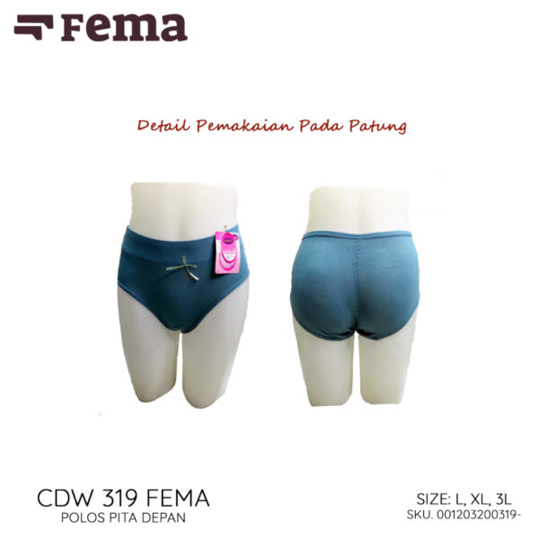 FEMA Official Shop Ecer 1 Pcs Celana Dalam Wanita 319 Polos Pita Polyester - Image 4
