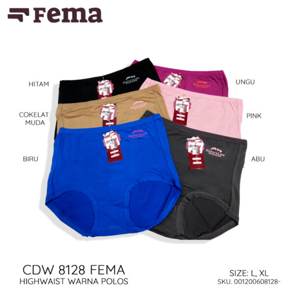 FEMA Official Shop GROSIR Isi 12pcs Celana Dalam Wanita 8128 Polos HIGHWAIST - Image 2