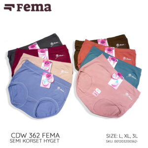 FEMA Official Shop ECER 1 pcs Celana Dalam Wanita 362 Hyget Highwaist Korset Polos