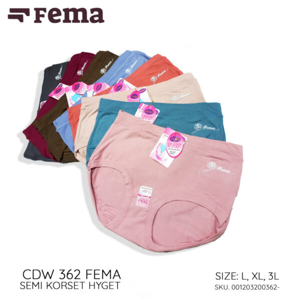 FEMA Official Shop ECER 1 pcs Celana Dalam Wanita 362 Hyget Highwaist Korset Polos - Image 2