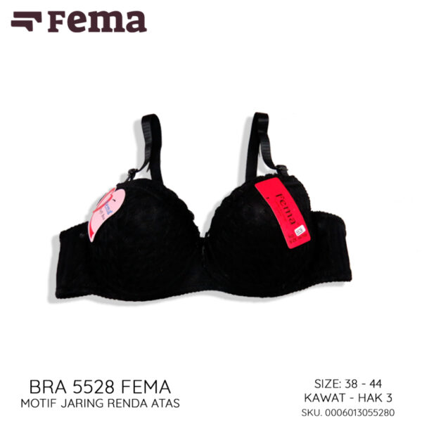 FEMA Official Shop Ecer 1 pcs Bh Bra 5528 Motif Jaring Renda Atas Kawat - Image 3