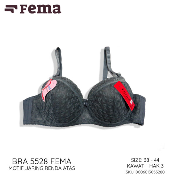 FEMA Official Shop Ecer 1 pcs Bh Bra 5528 Motif Jaring Renda Atas Kawat - Image 5