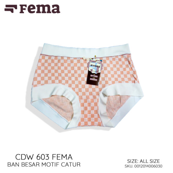 FEMA Official Shop ECER 1Pcs Celana Dalam Wanita Seamless 603 Motif Kotak Catur Korea - Image 4