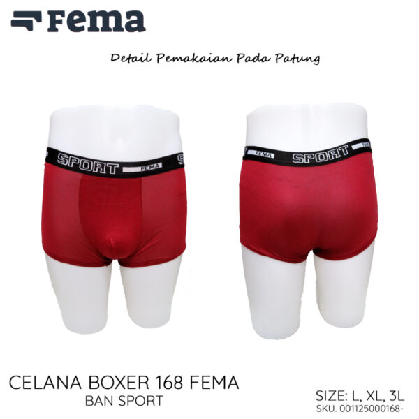 FEMA Official Shop Ecer 1 pcs Celana Dalam Boxer Pria 168 Ban Sport Spandex - Image 4